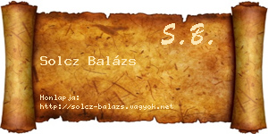 Solcz Balázs névjegykártya